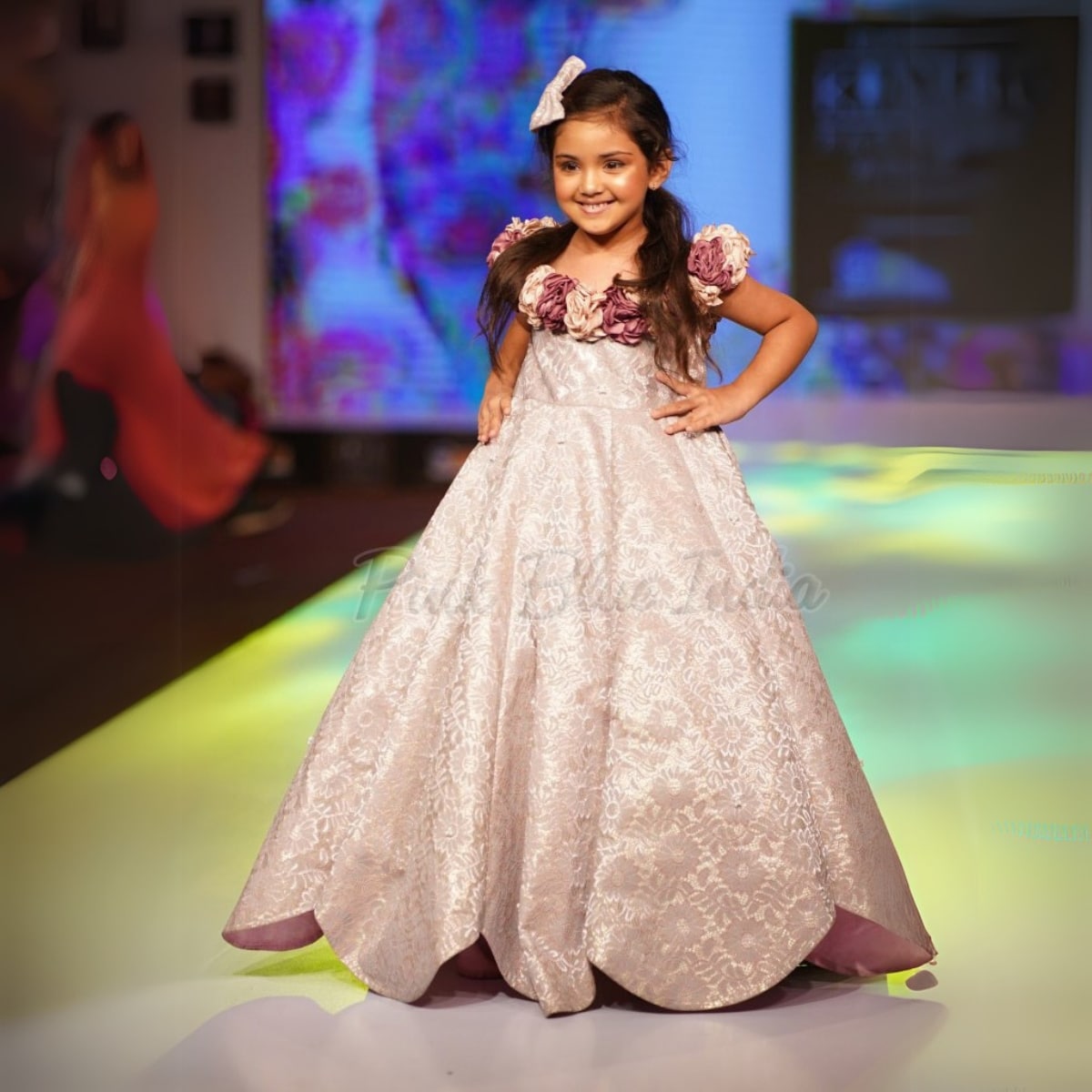 Designer party gown for girls, cute festive birthday dress