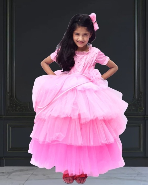 Pink cupcake dress, baby girl birthday party outfit, adorable festive style