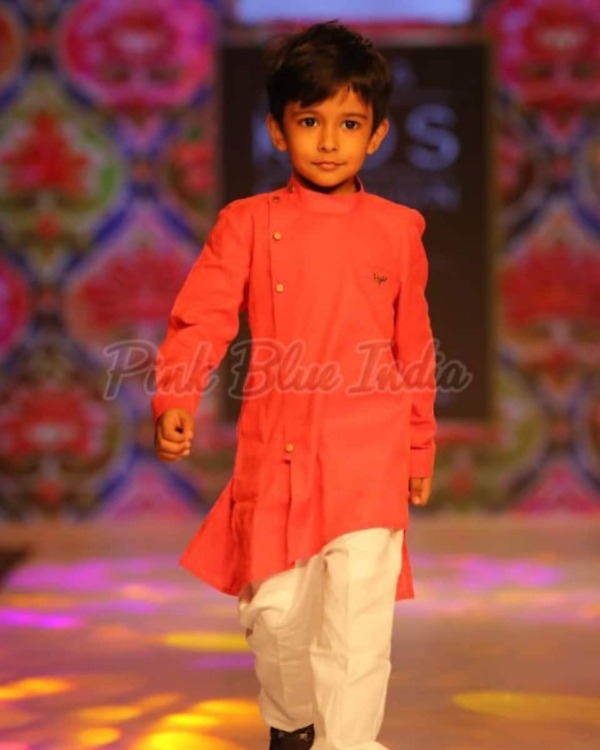 Children cross button kurta pyjama, stylish and cute for gifting or festive occasions