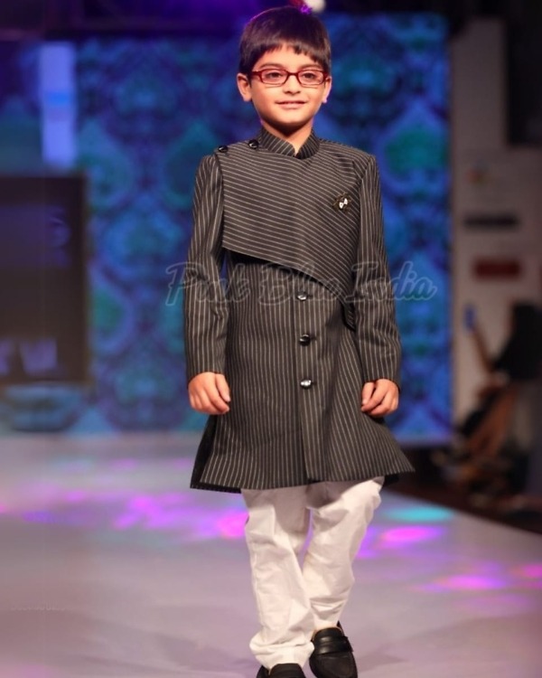 Stylish Indian wedding achkan for baby boys, cream, formal & cute