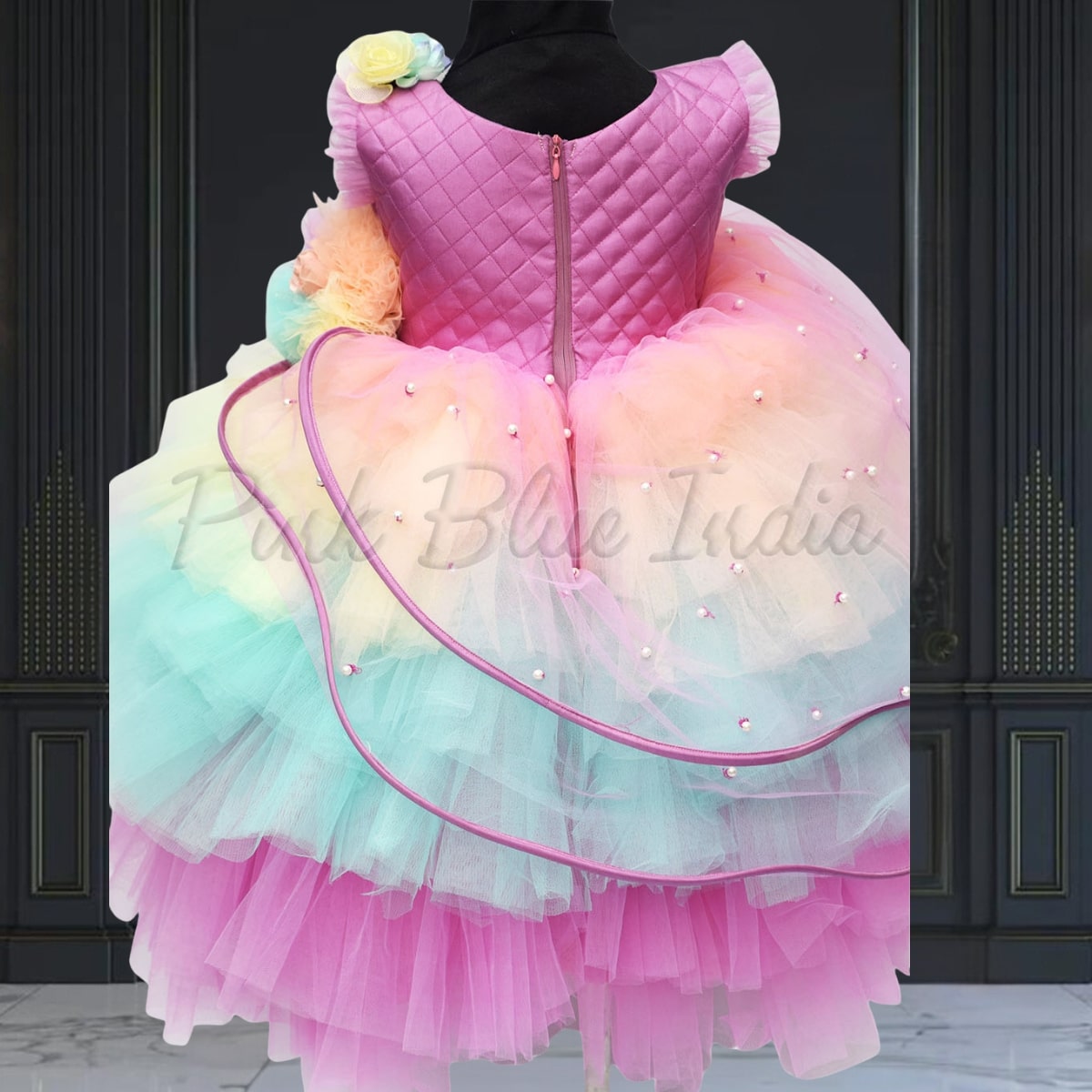 Cute unicorn theme baby gown for girls perfect for birthday party photoshoot and magical look
