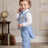 Baby boy light blue white tailcoat suit for wedding cute custom made formal ceremony kids gift