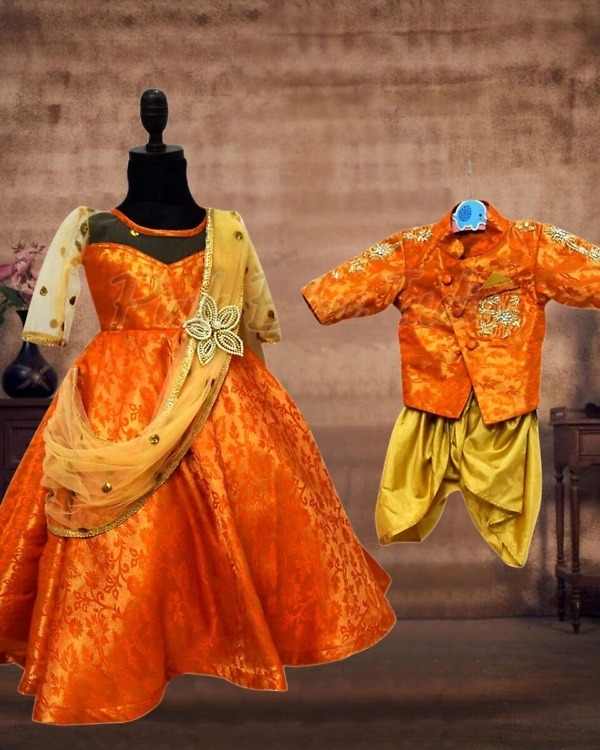 Brother sister matching outfits for kids cute festive celebration wear