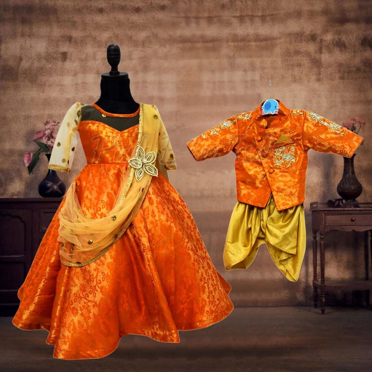 Brother sister matching outfits for kids cute festive celebration wear