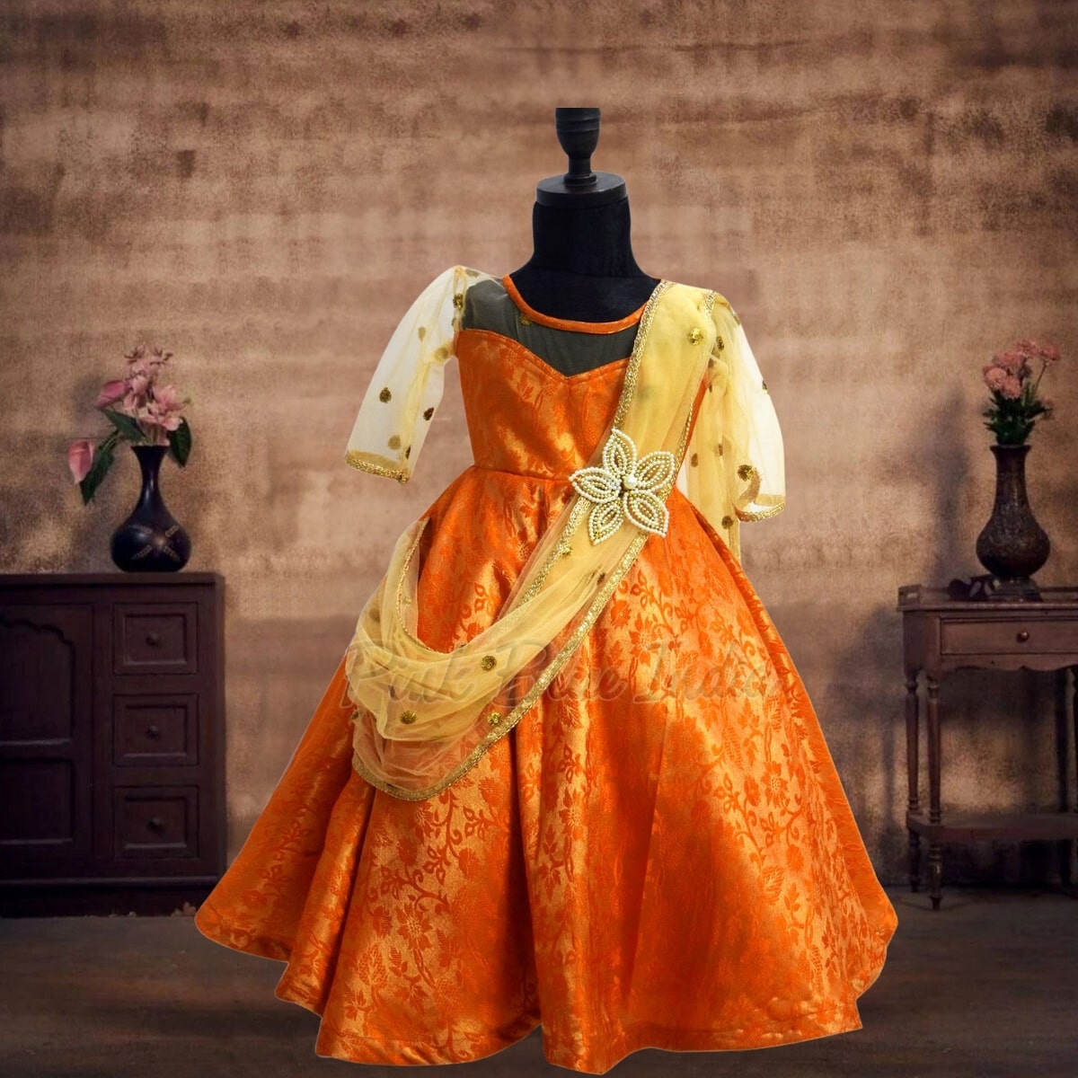 Pattu pavadai dress for newborn baby girl traditional festive wear outfit