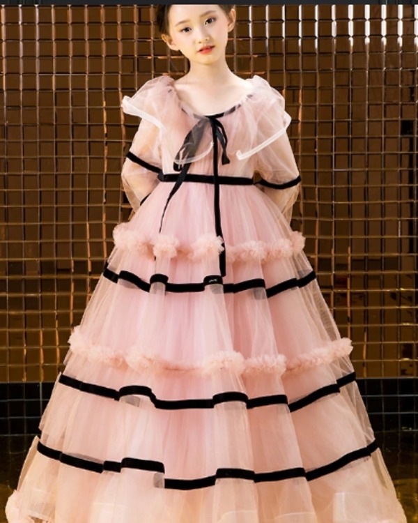 Vintage party gown kids girl elegant birthday dress classy look