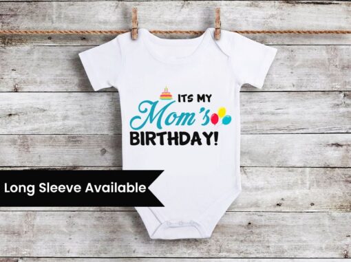 Baby onesie happy birthday mom print outfit