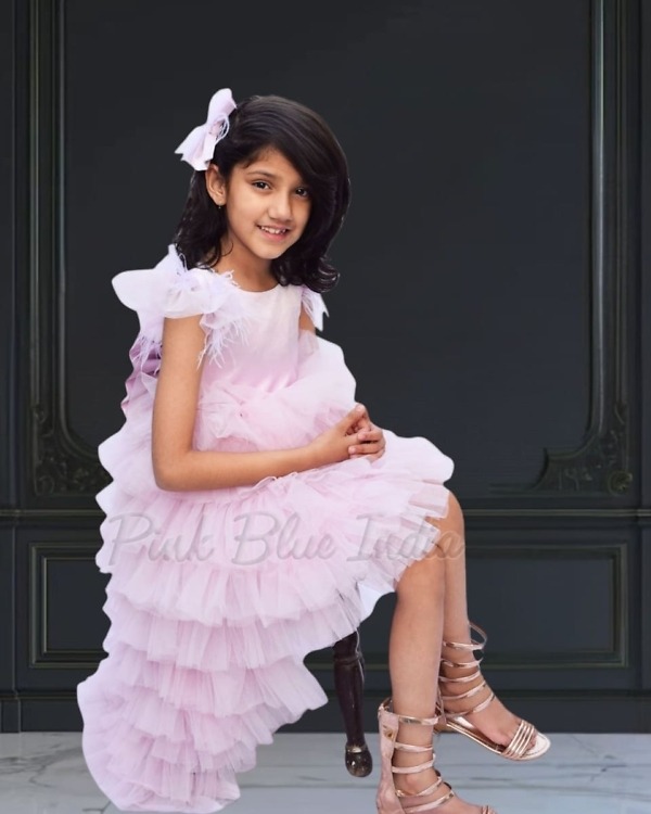 Pink birthday dress for girls stylish party wear celebration outfit