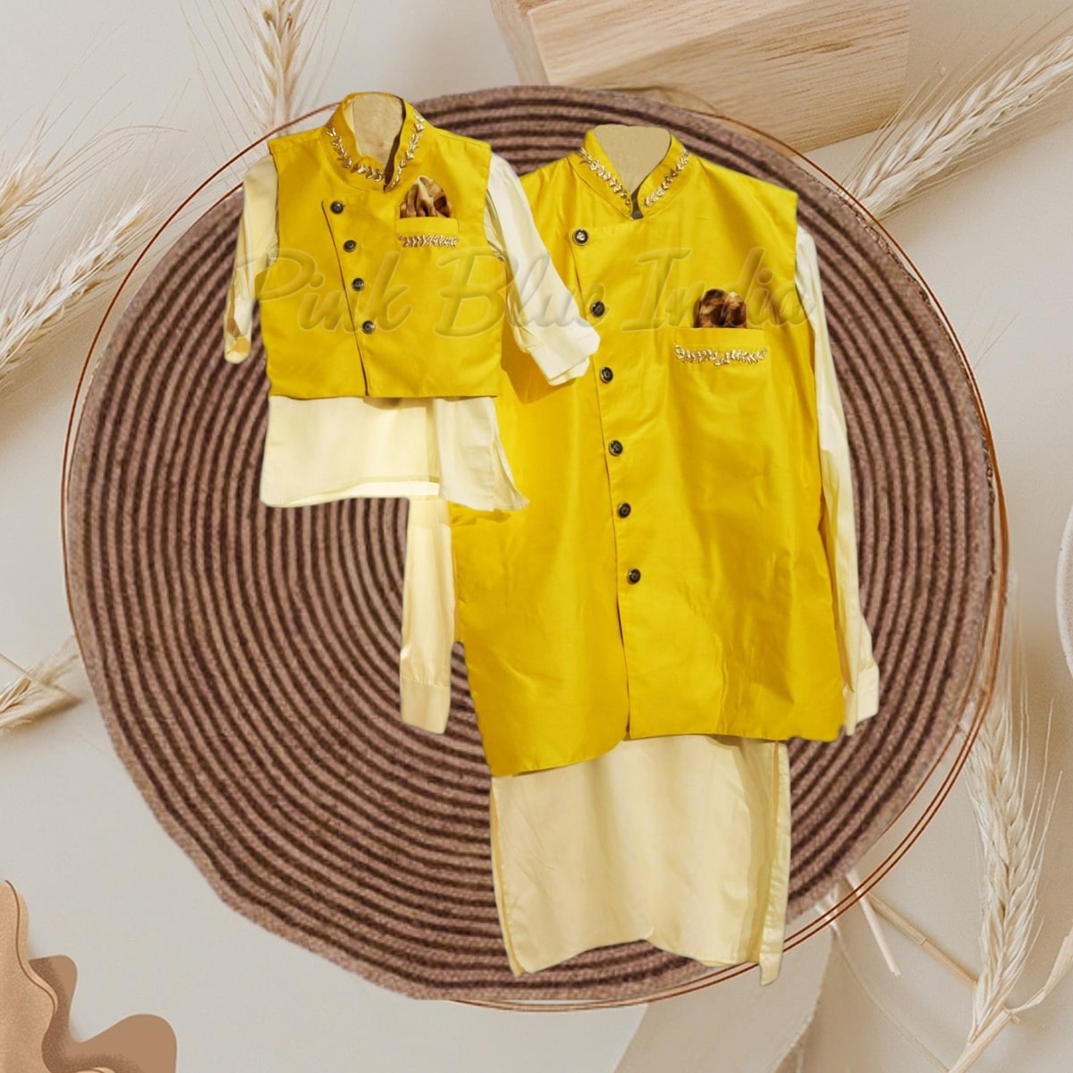 Father and son ethnic wear for family stylish festive celebration outfit