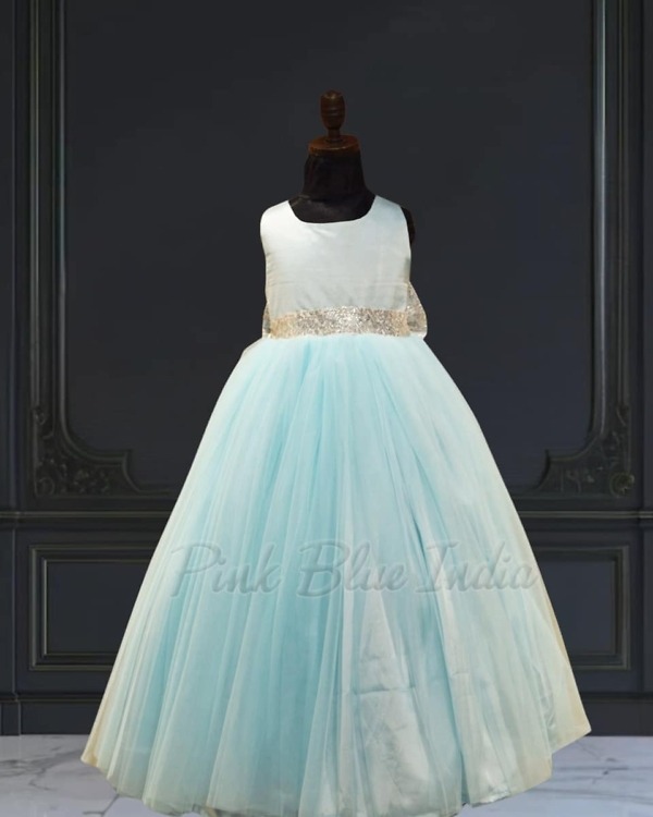Blue birthday dress for kids stylish party wear celebration outfit