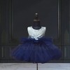 Blue designer dress for baby girl stylish birthday party wear outfit
