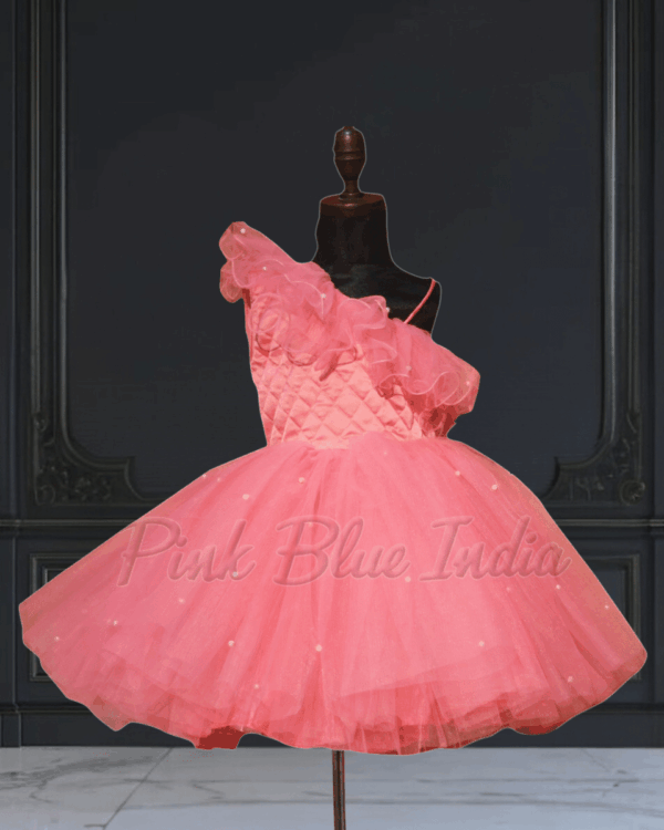 Pink birthday gown for baby girl, cute and stylish dress for birthday celebration