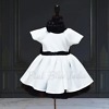 White party wear frock for baby girl elegant birthday celebration outfit