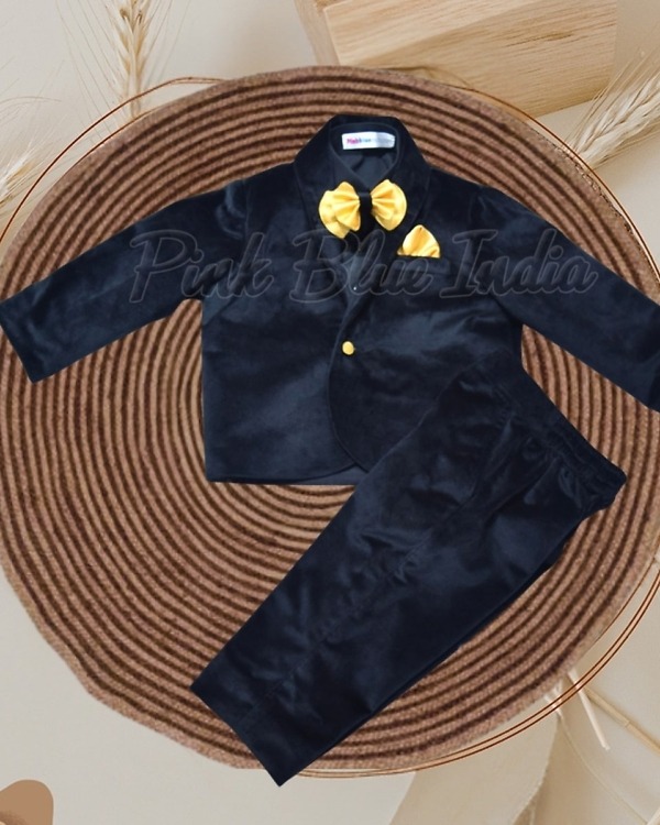 Velvet suit blazer for boys stylish wedding party wear formal outfit