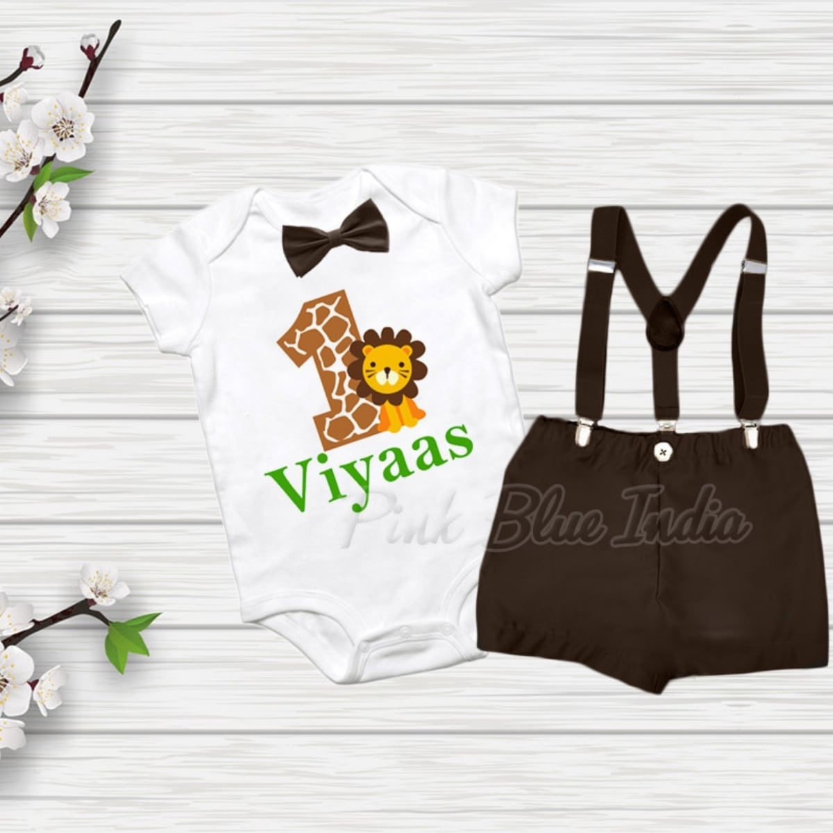 Jungle theme outfit for baby, cute birthday celebration wear