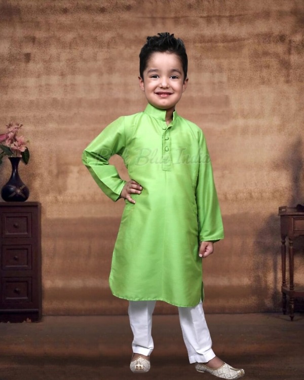 Green kurta pajama for kids comfortable festive traditional wear outfit