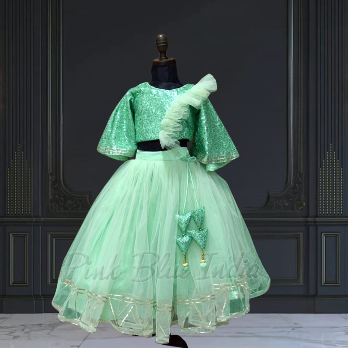 New style crop top lehenga, baby girl festive outfit, stylish gift choice