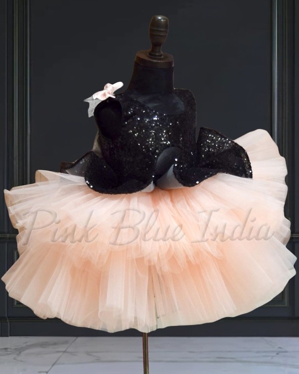 Peplum party wear frock for baby girl side view trendy outfit