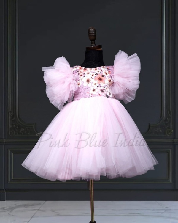 Pink birthday dress for baby girl cute stylish party wear outfit