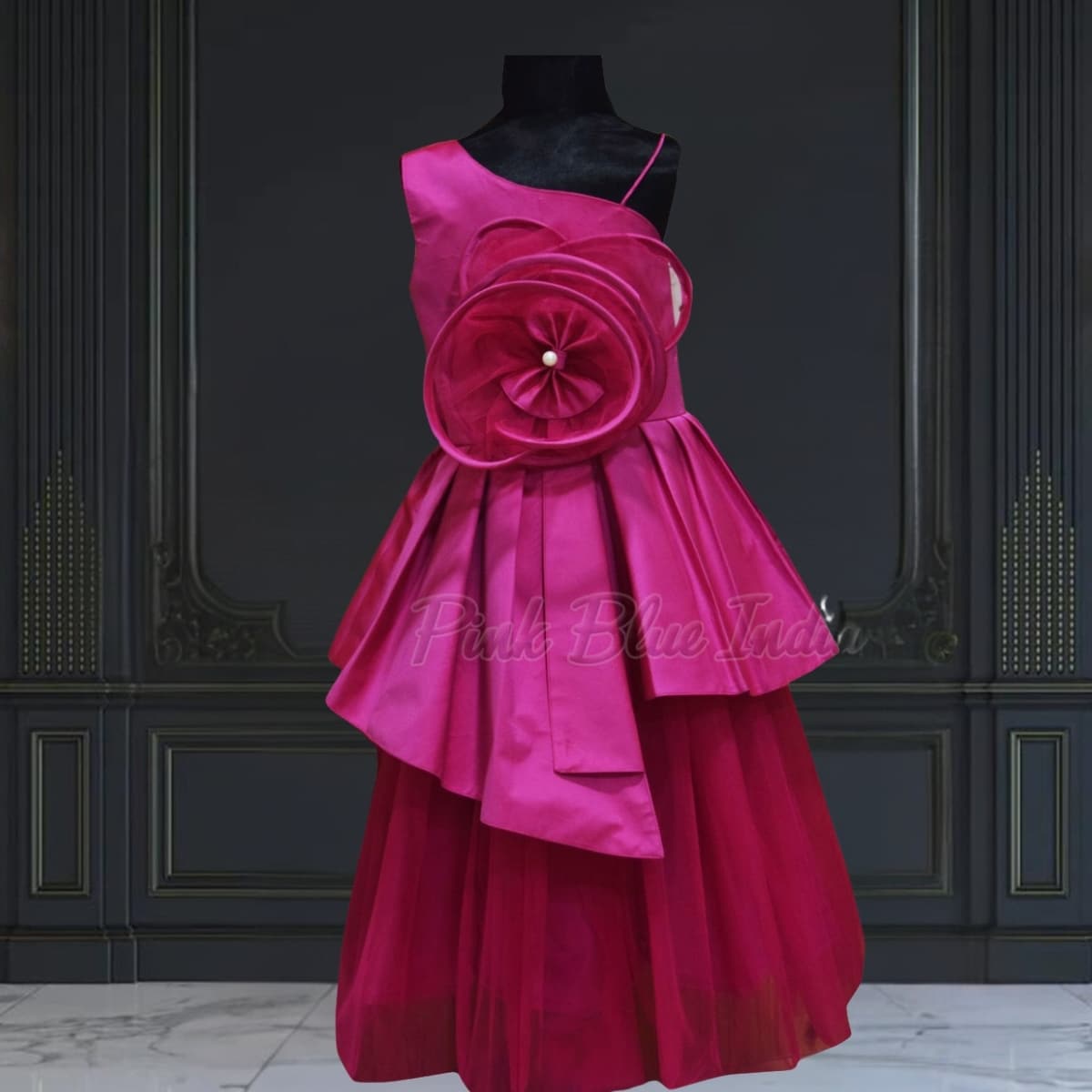 Pink pleated dress for girls stylish birthday party wear outfit