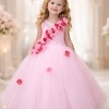 Pink princess dress frock for girls, birthday party gown for kids, fluffy tutu outfit