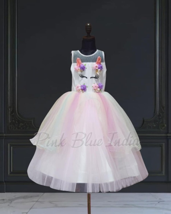 Unicorn birthday dress for girls cute themed party wear outfit