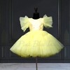 Yellow party wear gown for girls stylish birthday celebration outfit