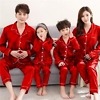 Red family night suit, stylish matching festive outfit