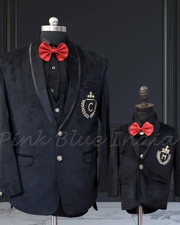 Father-son party suit set, stylish festive occasion outfit