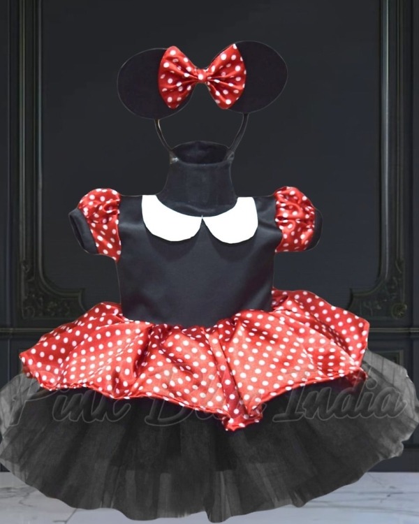Minnie Mouse birthday frock for baby girl, cute themed outfit for party