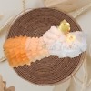 Orange peach birthday gown for baby girl, stylish party dress for celebration