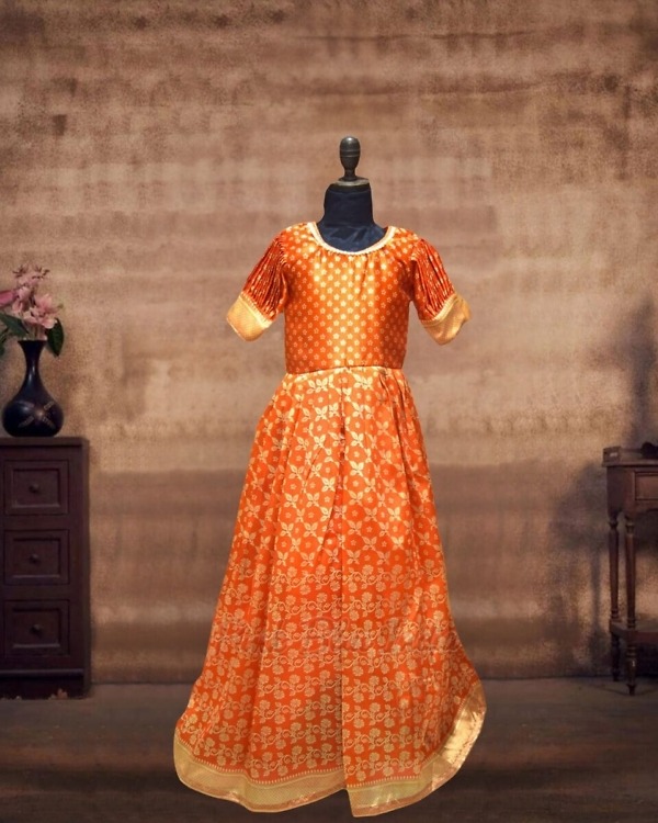 Pleated gown for kids, elegant party wear for birthdays and occasions