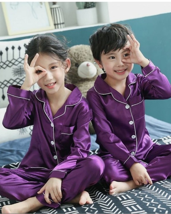 Twins satin baby night suit, soft and comfortable for special occasions