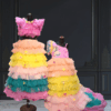 Mother daughter unicorn birthday matching dress set by Pink Blue India