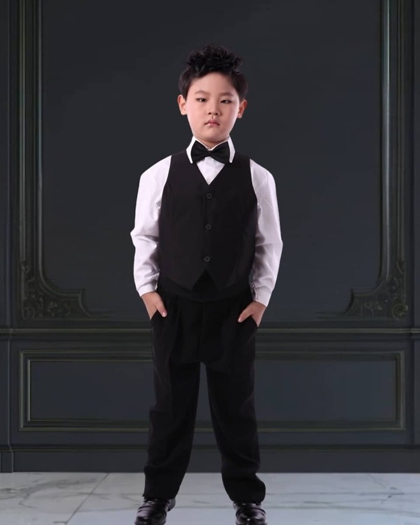 Black formal party wedding suit, baby boy stylish outfit