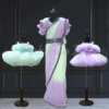 Mother daughter wedding saree gown matching outfit set by Pink Blue India