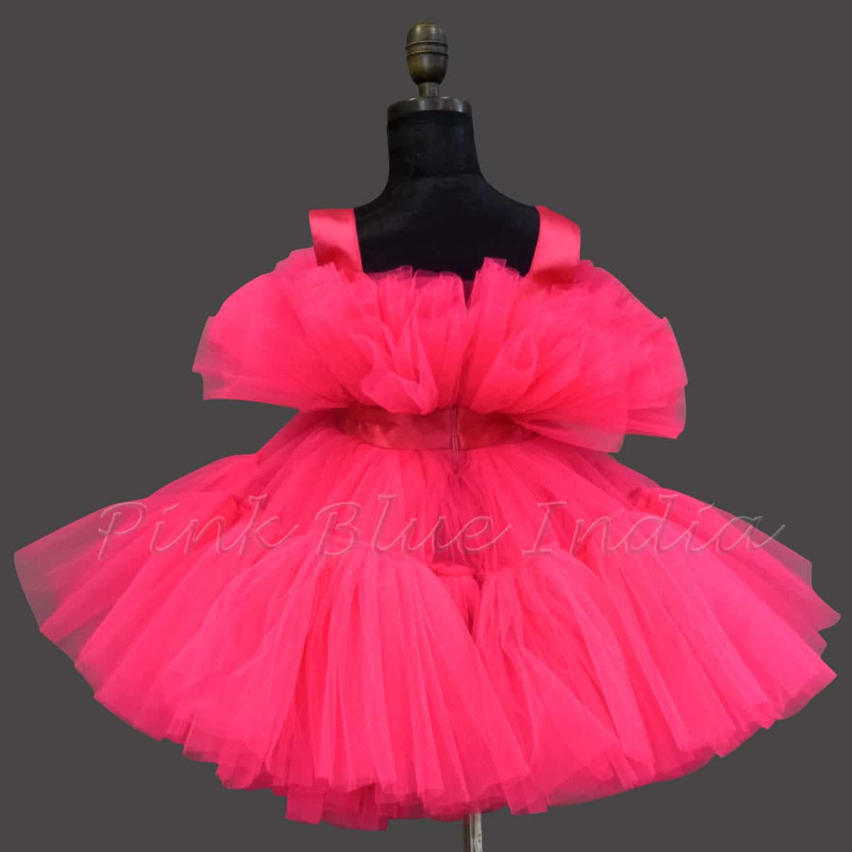 Baby girl pink party frock for birthday celebration elegant cute outfit