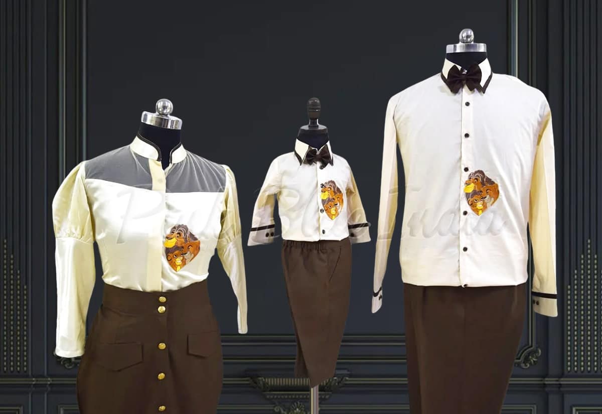 Family matching lion king outfits, birthday celebration wear, fun stylish theme
