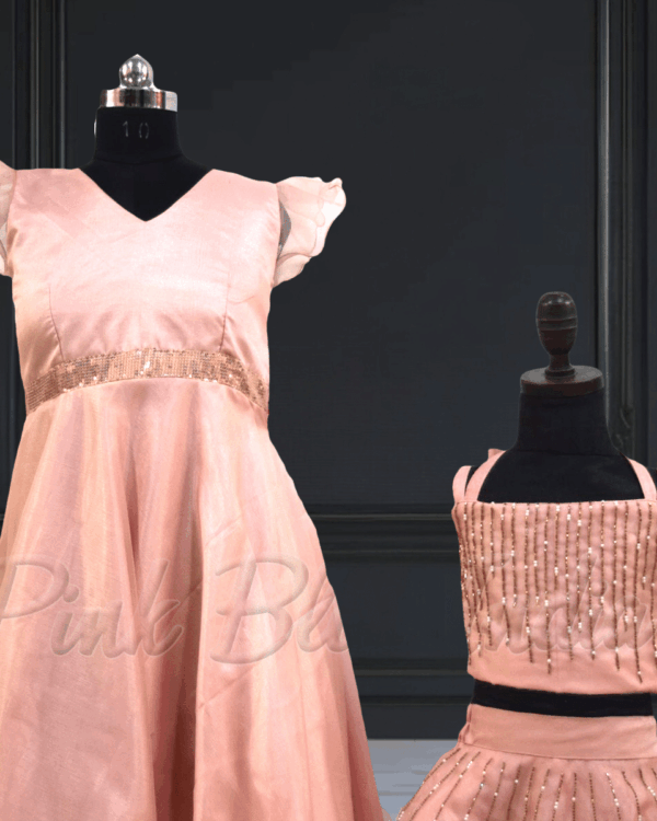 Mom daughter matching outfits for party and festive wear by Pink Blue India