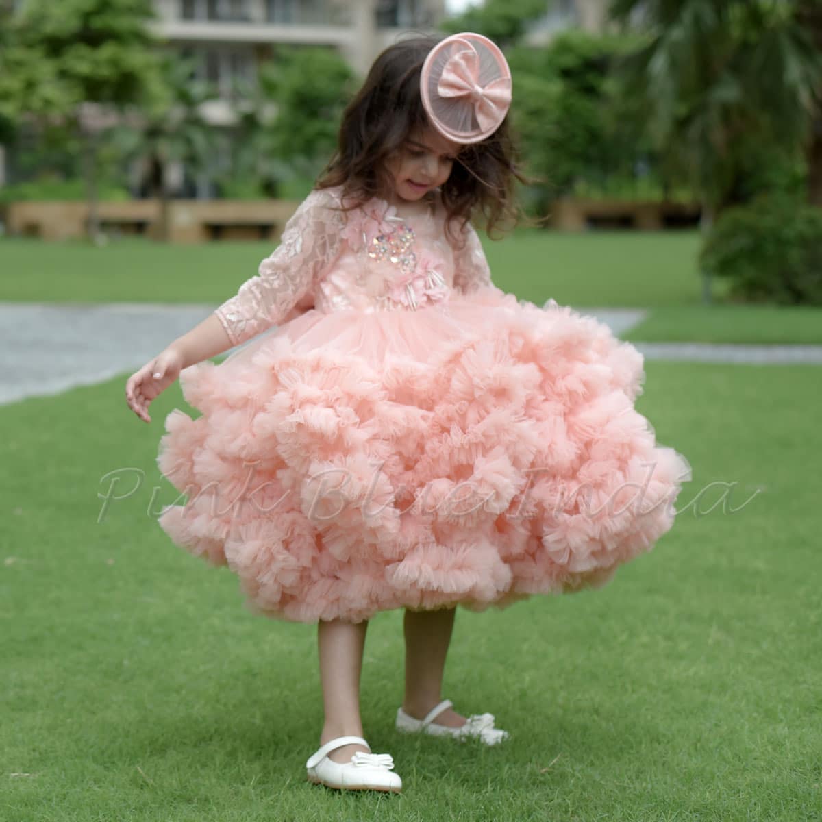 Stylish layered birthday gown for girls party wear elegant outfit