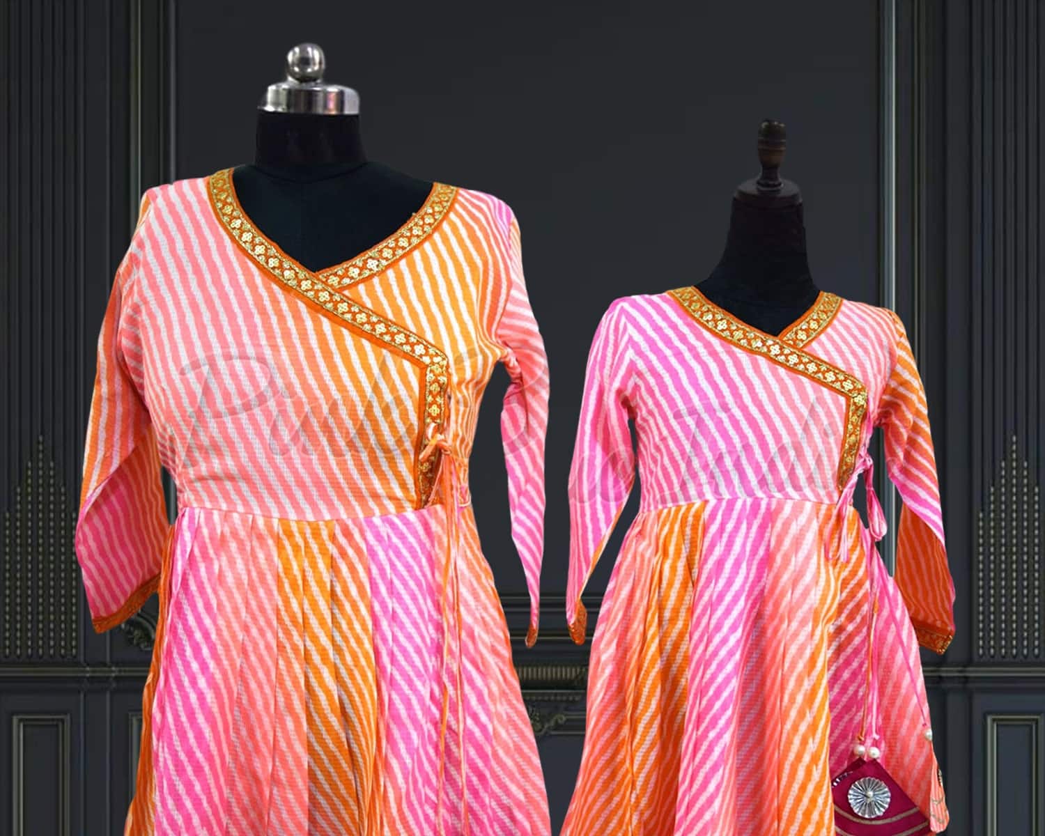 Matching family festival outfits, stylish coordinated celebration wear