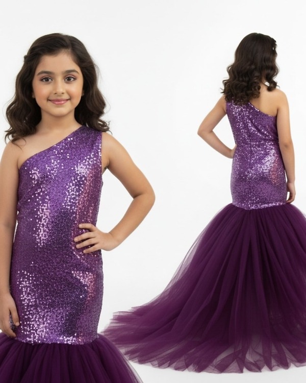 Mermaid birthday dress for girls photoshoot outfit by Pink Blue India