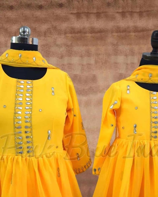 Matching sharara set for mom and daughter family wedding festive wear elegant look