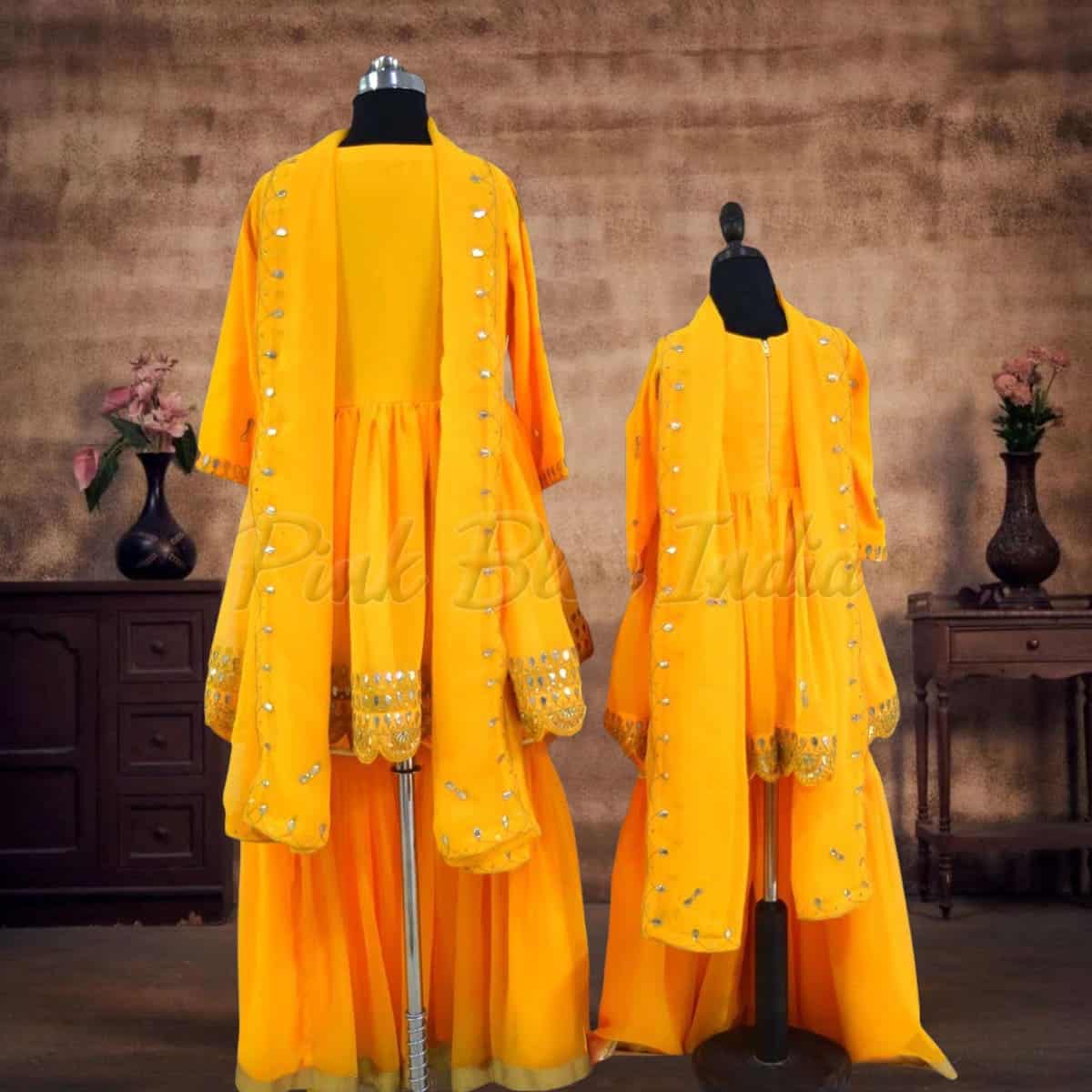 Mother daughter sharara set matching ethnic festive wear stylish wedding outfit