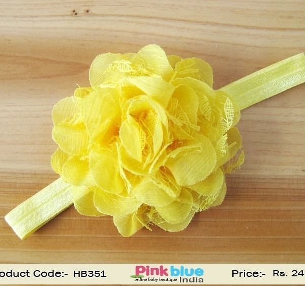 Bright yellow infant hairband for cheerful birthday celebrations