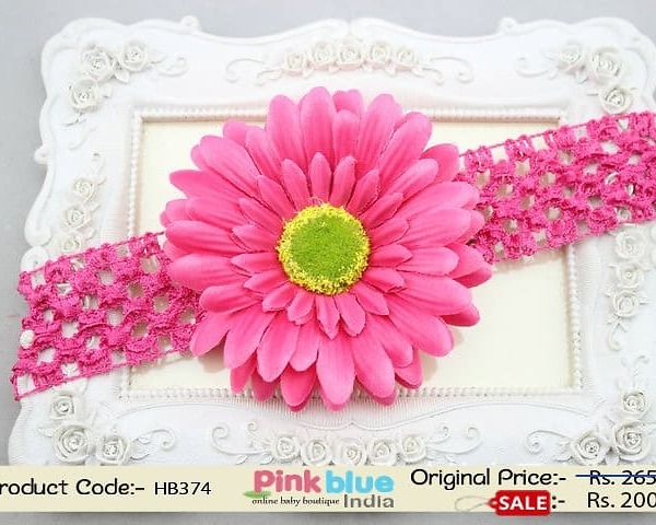 Rose pink baby headband for festive family celebration outfits