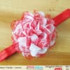 Red white infant flower headband for baby girl wedding celebrations