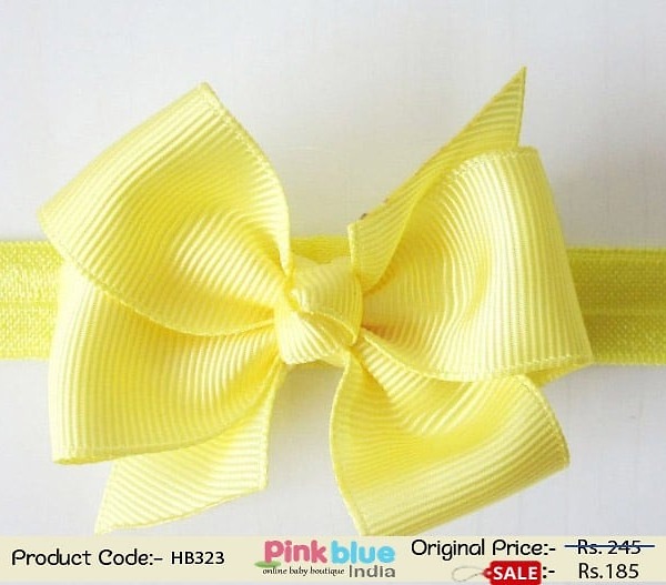 Gorgeous yellow infant headband for baby girl festive photoshoot styling