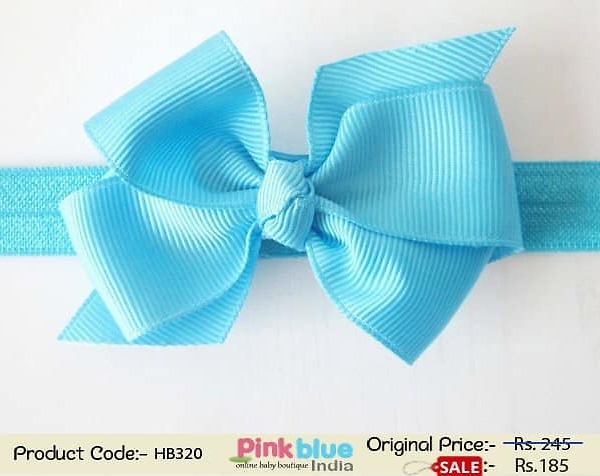 Sky blue baby girl headband for birthday parties and photoshoots