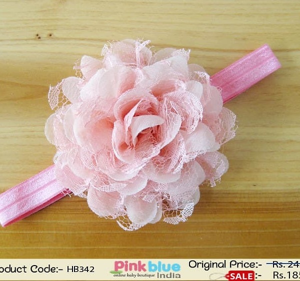 Light pink baby girl headband for wedding & naming ceremony styling